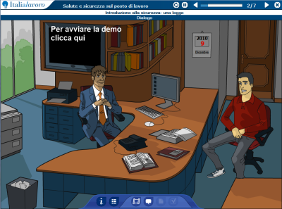 Schermata iniziale della Demo di Salute e sicurezza sul luogo di lavoro